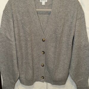 Market & Spruce Gray Button-Up Cardigan